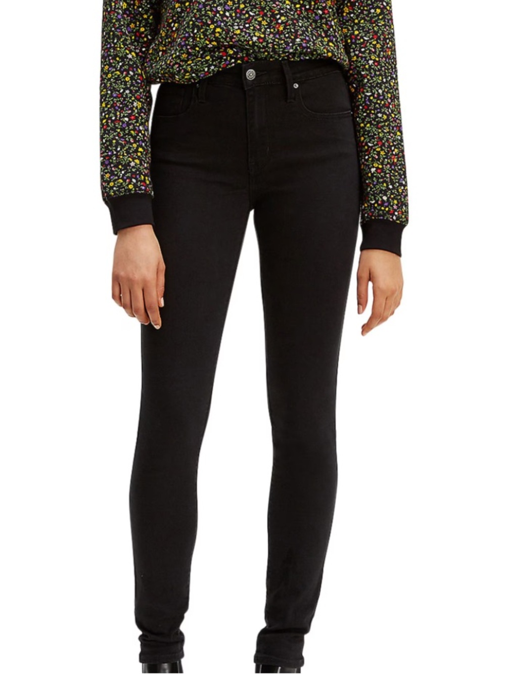 LEVI’S 721 High Rise Skinny stretchy Black Denim  Jeans 25